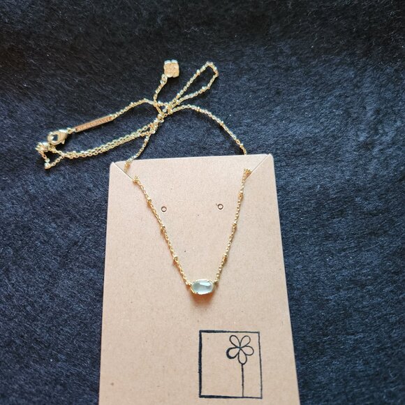 KENDRA SCOTT Mini Elisa gold tone satellite glass necklace lt blue illusion - Picture 1 of 8
